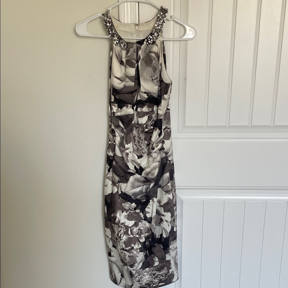 Eliza J Black and White Floral Dress